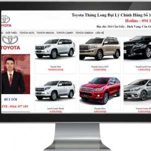 Giao diện Website Kinh Doanh Ô Tô Toyota