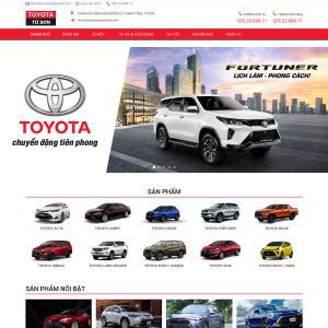 Giao Diện Website Kinh Doanh Xe Toyota