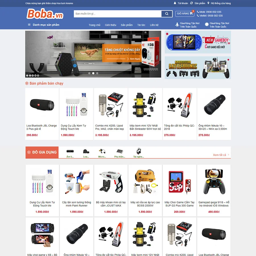 giao dien website kinh doanh bach hoa